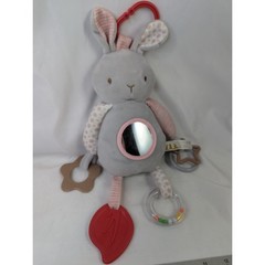 Bunnies By the Bay Gray Rabbit Plush Activity Stroller Toy 13 Inch Stuffed