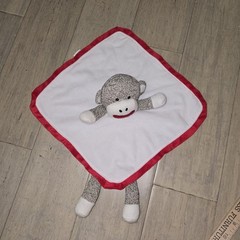 Baby Starters Sock Monkey Lovey Rattle Security Blanket Plush Stuffed Animal
