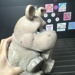 Vintage Baby Hippo Zoo Borns Ed Kaplan Gray 9″ Stuffed Plush 1994