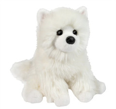 Douglas Toys Opo White Pomeranian Plush Stuffed Animal Toy, 9.” Tall