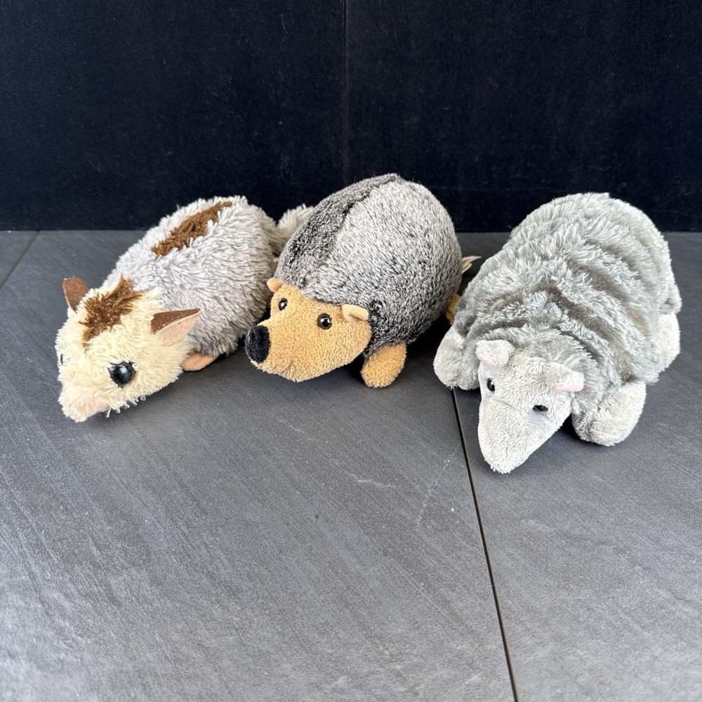 Aurora Mini Flopsie Lot of 3 Opossum Hedgehog Armadillo 8″ Plush Stuffed 129