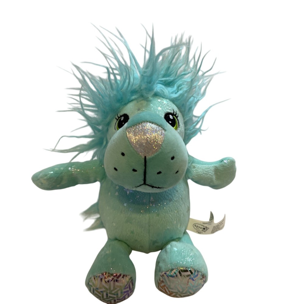 redemption plus plush 322354 turquoise silver sparkle lion