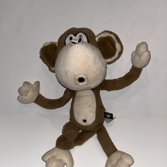 Y2K Bobby Jack Monkey Plush 14” Collectible Poseable Toy *needs TLC* pls Read!