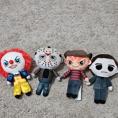 Set Of 4 Funko Plush Dolls Pennywise, Jason, Freddy Krueger, And Michael Meyers