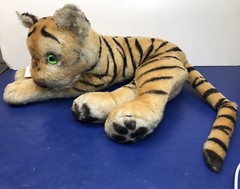 19” Long Vintage Mohair Steiff Large Tiger Cat Feline 1950’s-1960’s Plush #U
