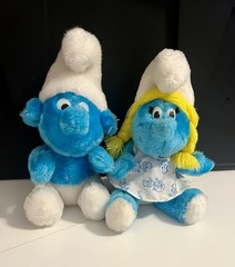 FREE SHIPPING Vintage Smurf And Smurfette 1980 and 1981