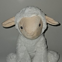 Silver One White Sheep Lamb Plush 13″ Stuffed Animal Toy Lovey Sewn Eyes