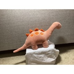 The Beauty Collective Peach Dinosaur Plush Weighted Glass Beads Orange Spots