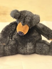 VTG 1995 Manhattan Toy Co Black Bear Plush – Sits Upright – Stuffed Animal toy