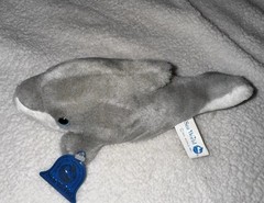 Sea World White Harp Seal Pup & Dolphin Plush Stuffed Animals Vintage 1980s 7”