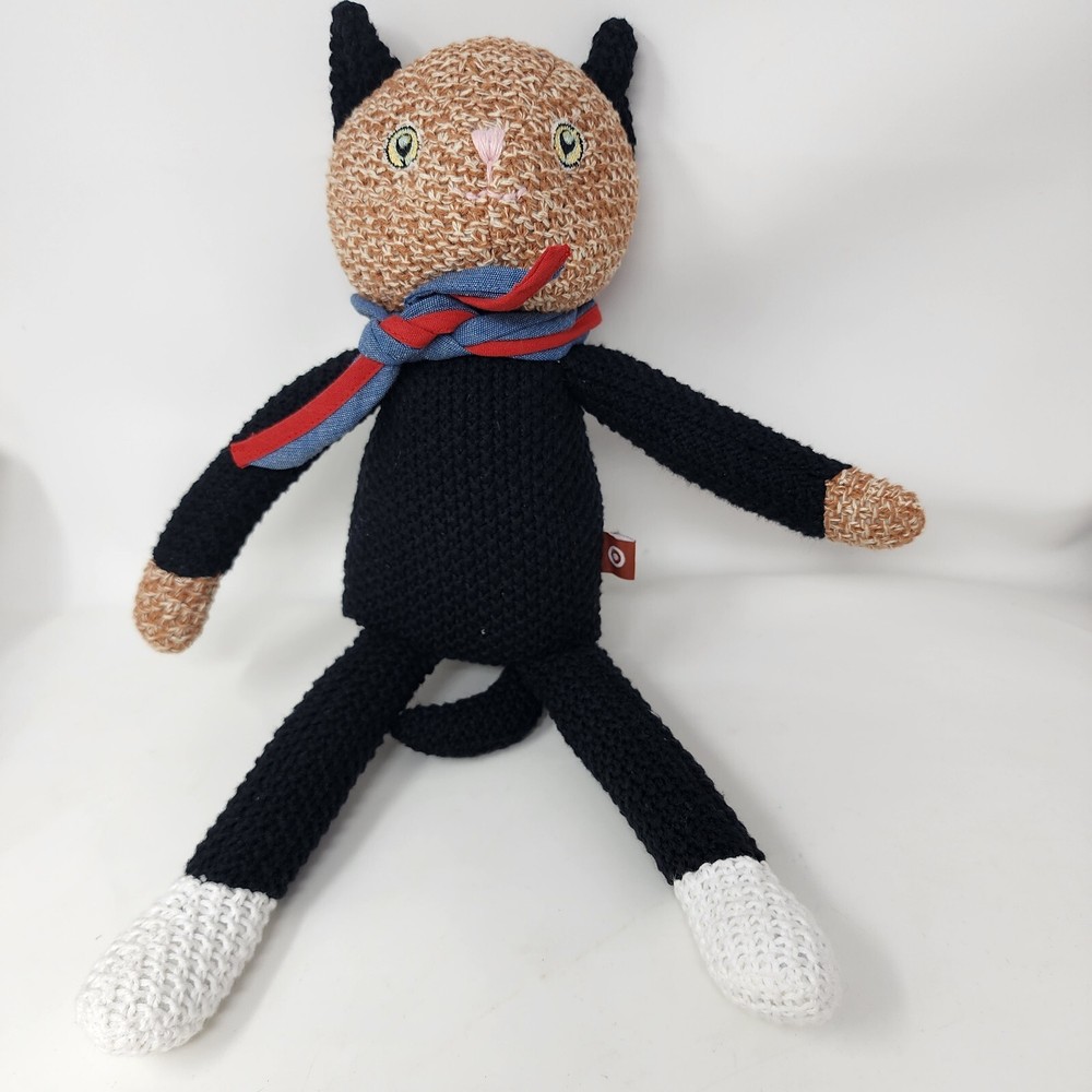 Target Cuddle Collab Social Club Knit Cat Plush Stuffed Animal Toy 14″