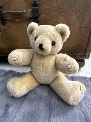 Vintage Golden Teddy Bear Hand Stitched Details 12”