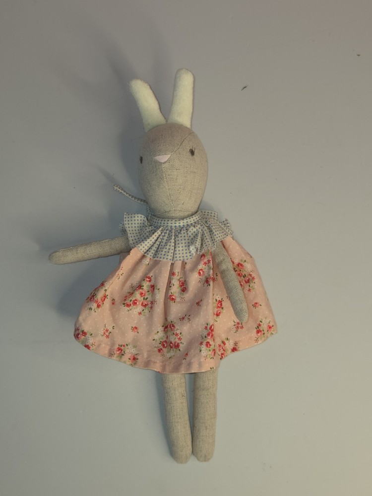 ALIMROSE Bunny Plush In Floral Dress Stuffed Animal Rabbit Baby Lovey