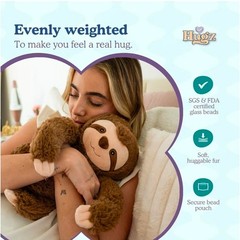 Hugz Weighted Sloth Plush Brown Therapeutic Stress Anxiety Relief Stuffed Animal