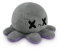 TeeTurtle – The Original Reversible Octopus Plushie – Happy Purple + Dead Gray