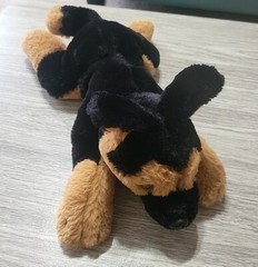 FAO Schwarz German Shepherd Plush Dog Stuffed Animal Alsatian 14″ Black & Brown