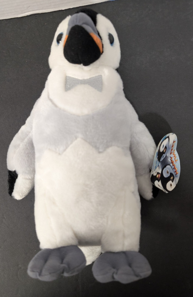 Plush Toy Factory WB Happy Feet Two Mumble the Penguin Gray, Black & White 2012