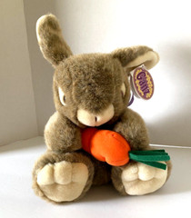 Vintage 1997 GANZ PLUSH 12″ BUNNY RABBIT Thumper Holding Carrot Stuffed Tags