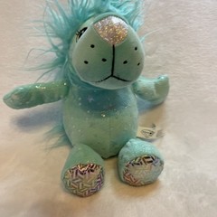 redemption plus plush 322354 turquoise silver sparkle lion