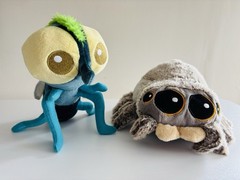 Lucas the Spider + Findlay Fly Plush Cute Small Jumping Insect Bug Youtube Show