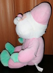 My First 1st Santa 2000 Plush Rattle Baby Pink & Green Stuffed Main Joy Toy Y