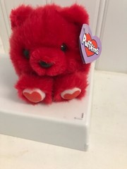 Puffkins ~KISSES Red ❤️LOVE Bear Bean Bag Plush Toy NWT TAG