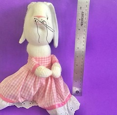 Bunny Plush Lot White Handmade Family Mom & Dad Nylon Easter Rabbits