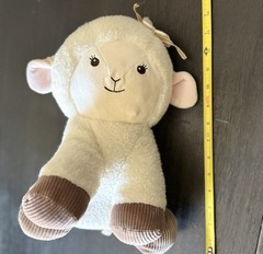 White Beige Brown Lamb Plush Stuffed Animal Toy Small 6-14 in Soft Bow