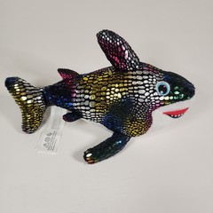 Redemption Plus Killer Whale Plush Rainbow Sequin Orca Stuffed Animal Toy 9″