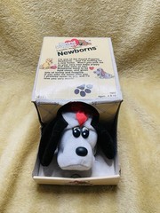 Tonka Pound Puppies Newborns Plush White Brown Red Bow New In Box Vintage 1985