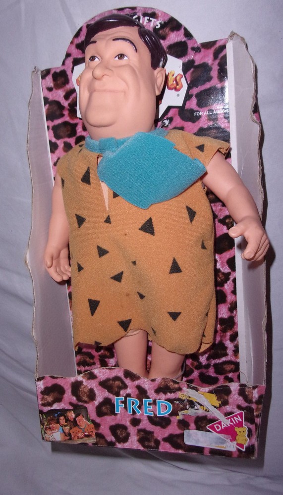 Spencer Gifts Fred Flintstone John Goodman Plush Body Plastic Head Arms Legs 13″