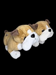 Ganz Bulldog Dog Plush Lot Of 2 Brown White Stuffed HM126 Puppy Plush Toys