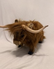 Hansa Realistic Brown Shaggy Long Haired Longhorned Bendable Legs 18″ Yak VTG