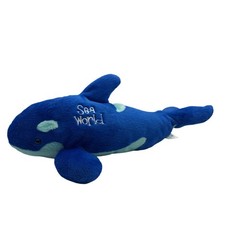SeaWorld Orca Whale Plush Blue Teal Stuffed Animal Shamu Shop Souvenir Toy 20″