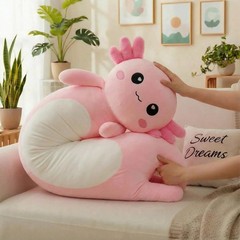Long Axolotl Plush Pillow, Pink Axolotl Stuffed Animal for Girls and Boys Sal…