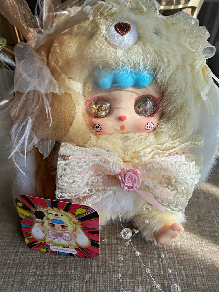 Warm Fleece Blossom Cluster Dog Plush Doll Scented Washable White/Pink 2023