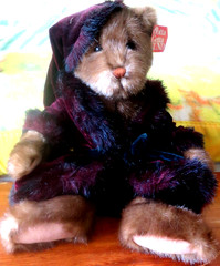Vtg Gotta Getta Gund Sugarplum Plush Brown Teddy Bear Velvet Cap Robe #8739 17″
