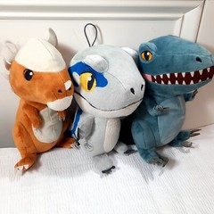 Jurassic World Plush set 3 Stygimoloch Stiggy Raptor Blue Velociraptor baby cute