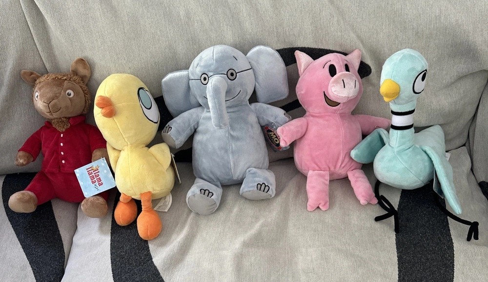 Kohl’s 5 Plush Doll Llama Gerald Elephant Piggie Piggy Pigeon Duckling Ducky 12”
