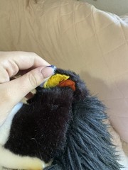 Medium Black White Orange Yellow Dog Stuffed Animal Plush Toy
