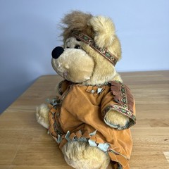 Vintage Bear Teddy Plush Indian Native American Teddy Set with Clothes See