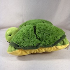 Pillow Pets Turtle 18” Green Plush 2010 Retired Stuffed Animal Foldable Toy