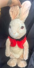 Peter Rabbit Plush Bunny Rabbit, Medium 14-24 in Beige Red Washable Easter