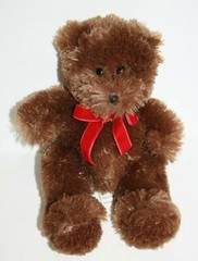 The Childrens Place Red Velvet Bow Valentine Teddy Bear 9″ Brown Plush Soft Toy