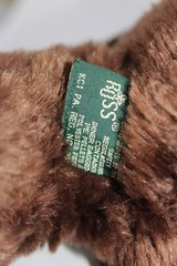 Russ Berrie Espresso Brown Plush Stuffed Teddy Bear With Checks Bow Soft Toy