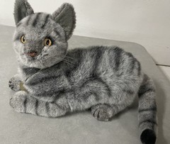 Dakin Plush Classique American Shorthair Gray Cat Vintage Stuffy Lifesize -MINT!