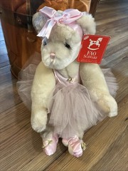 FAO Schwartz Ballerina Teddy Bear Plush Pink Tutu Stuffed Animal 12″