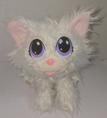 Kidz Delight Limited Scruffy White Kitty Cat Big Purple Eyes Plush KD Group Toys