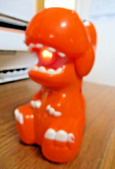 Vintage “Flash Buddies” Children’s Flashlight ORANGE DINOSAUR with Tail Hanger