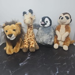 Wild Republic Plush lot of 4 Zoo Stuffed Animal Toys